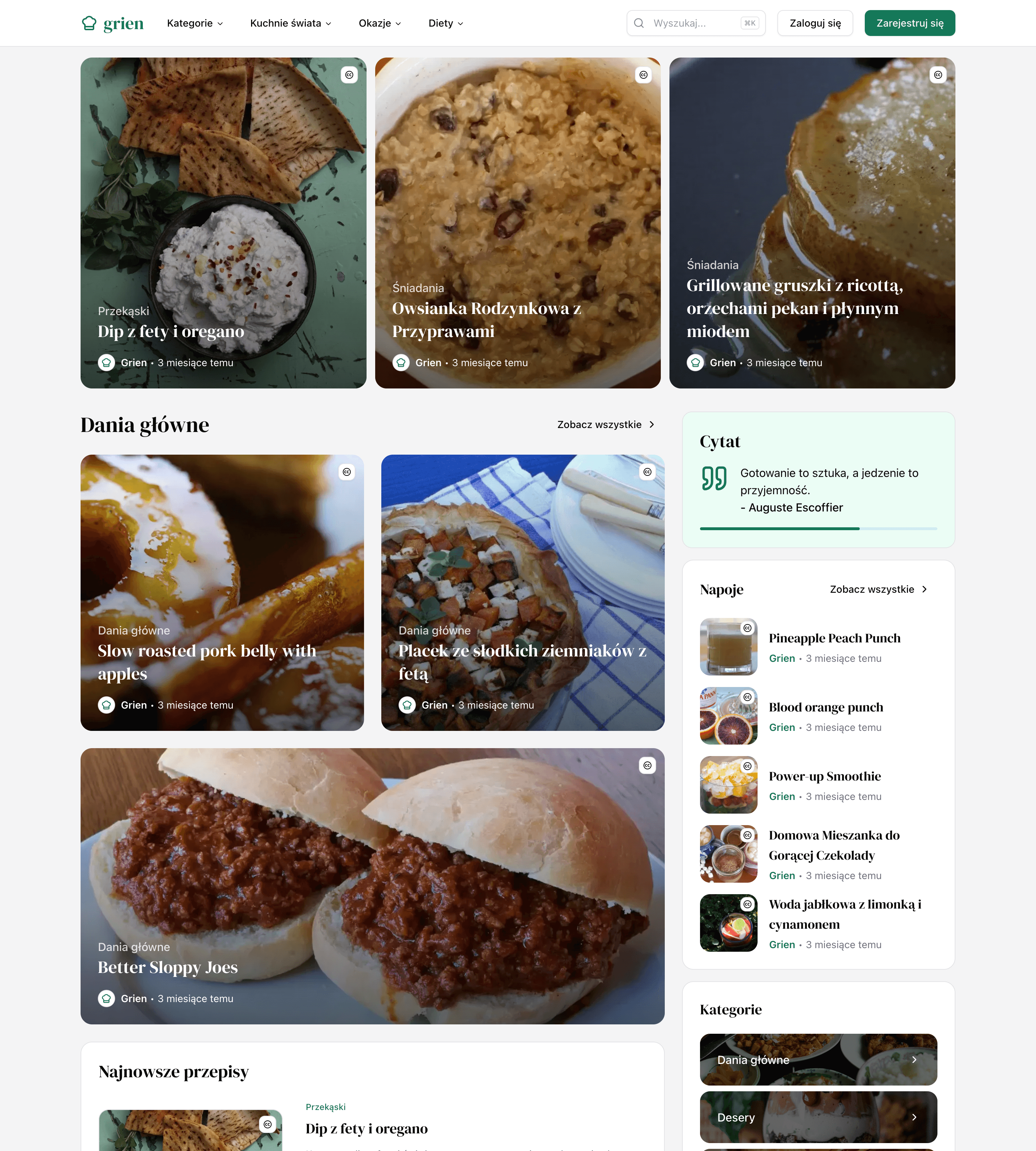 Zdjęcie serwisu kulinarnego Grien